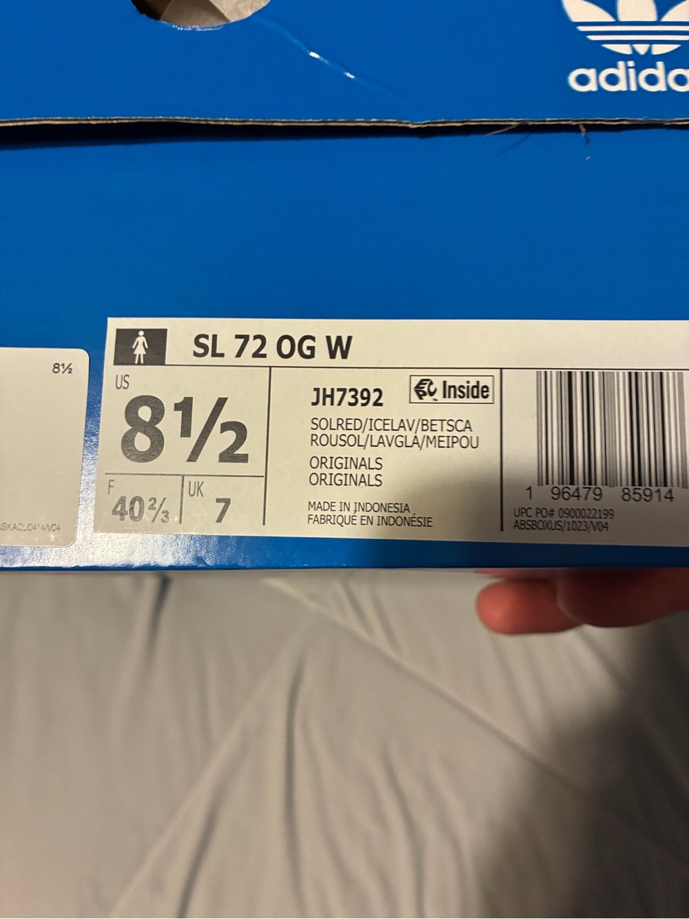 adidas Red & White SL 72 Retro Runner Sneakers - Picture 6 of 8